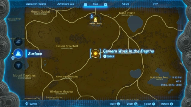 Unlocking camera location in Tears of the Kingdom